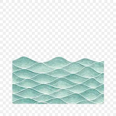 手绘蓝色渐变水波纹线条