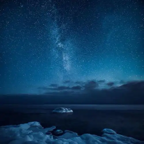 系列10:不一样的星空与冰川海洋,蓝色系冷色调,背景壁纸