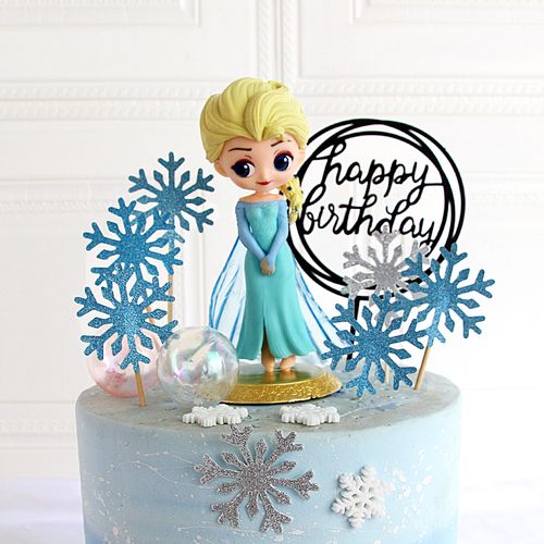 雪花插牌/蛋糕装饰插签/冰雪奇缘雪花装饰/杯子蛋糕装饰10个