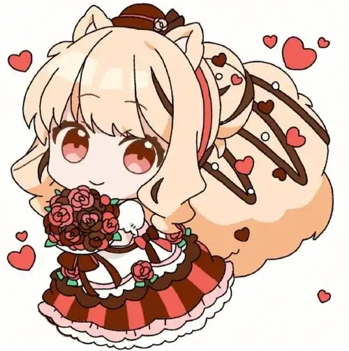 手绘可爱的卡通女孩