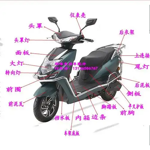 绿源电动车配件大全外壳塑料件面板前围边条大板杠途航外壳mnp