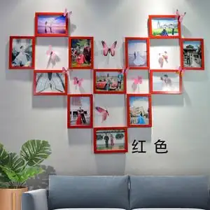 客厅卧室长方形相架挂墙寸组合b沙发照片墙装饰相框简约现代心形