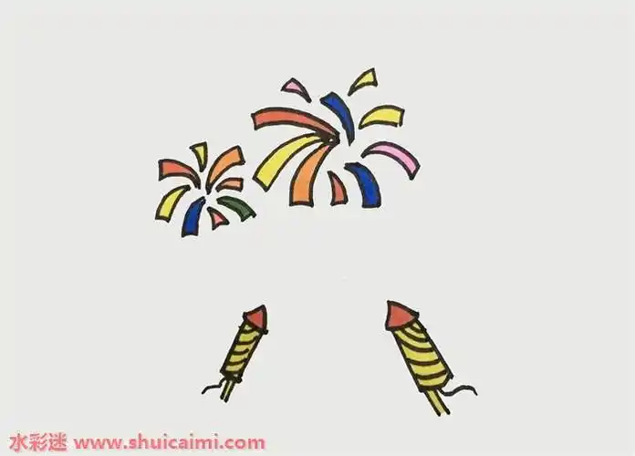 烟花怎么画烟花简笔画简单又漂亮彩色