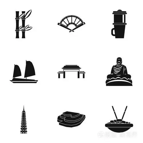 越南的图标集,简单的样式插画-正版商用图片1r7faq-摄图新视界