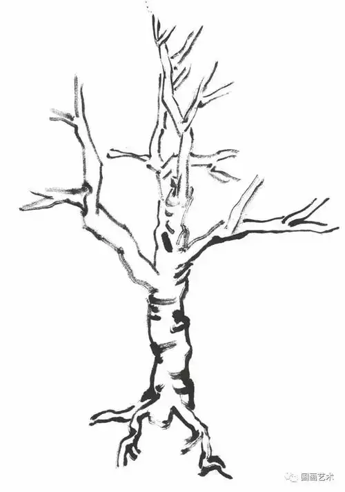 山水点景梧桐树的画法步骤,简单易学! - 元艺考