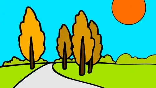 秋天的景色怎么画 - 简笔画 - 懂得