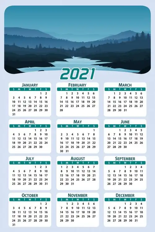 2021年全年日历图片