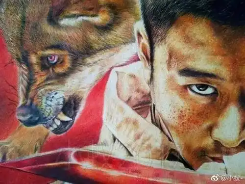 彩铅达人绘战狼吴京小蚁