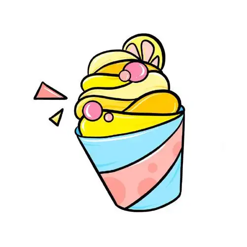 夏日小甜品简笔画素材,超可爱的夏日甜品临摹图