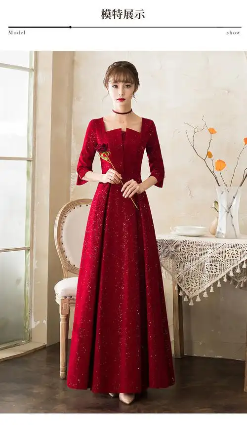 阿亨遮肚子宴会小个子敬酒迎宾平时可穿显瘦敬酒服新娘2021新款春夏季