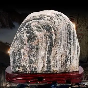 正宗泰山石敢当天然原石补角客厅靠山石家居室内石头摆件高1015cm款