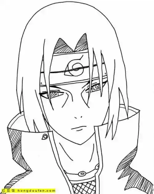 10张战斗中的火影忍者卡通涂色图片免费下载-红豆饭小学生简笔画大全