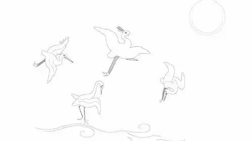 一行白鹭上青天怎么画