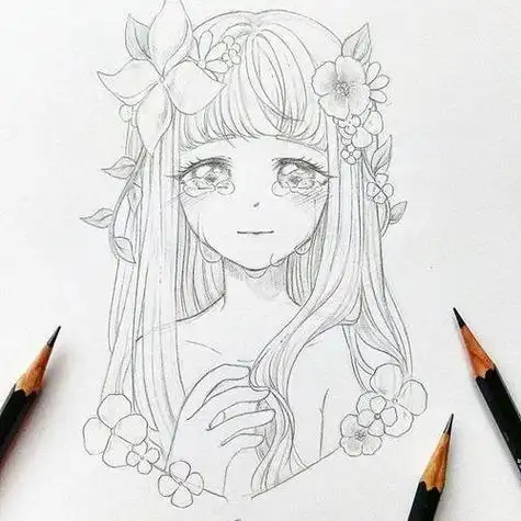 萌萌的二次元恋爱中的少女卡通动漫简笔画教程简笔画人物少女全身二