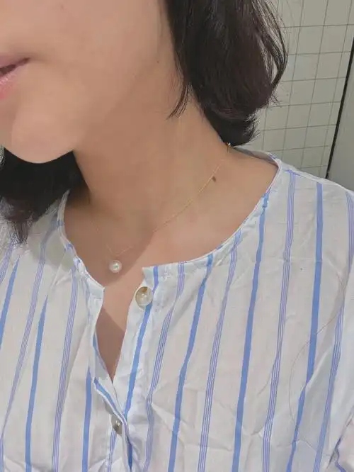 脖子上的珍珠眼泪复古简约珍珠项链