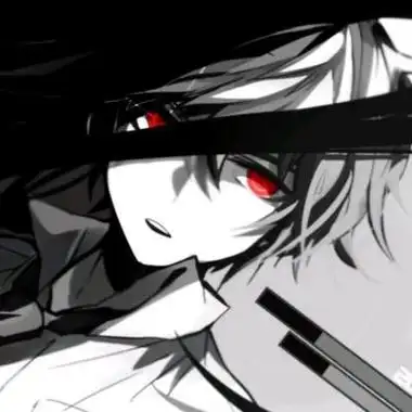 红眼黑白动漫男头卡通头像图片