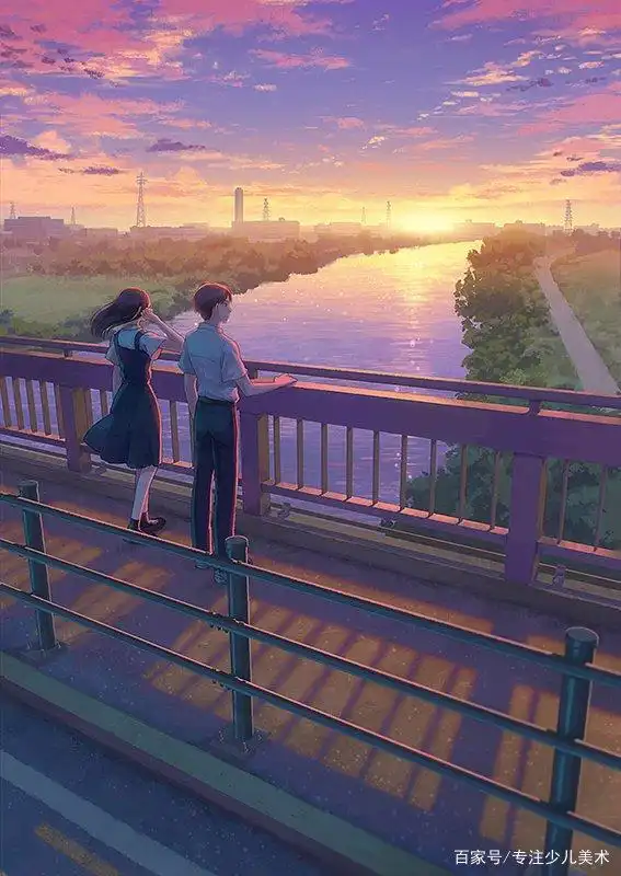 动漫人物插画作品:向往的美好,回忆梦中美景!