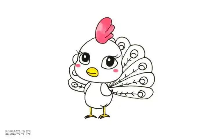 q版可爱孔雀怎么画