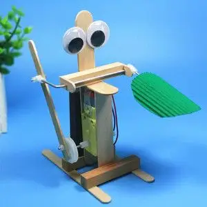 科技小制作 小发明 diy 摇扇子机器人 雪糕棒 创意手工 科普玩具