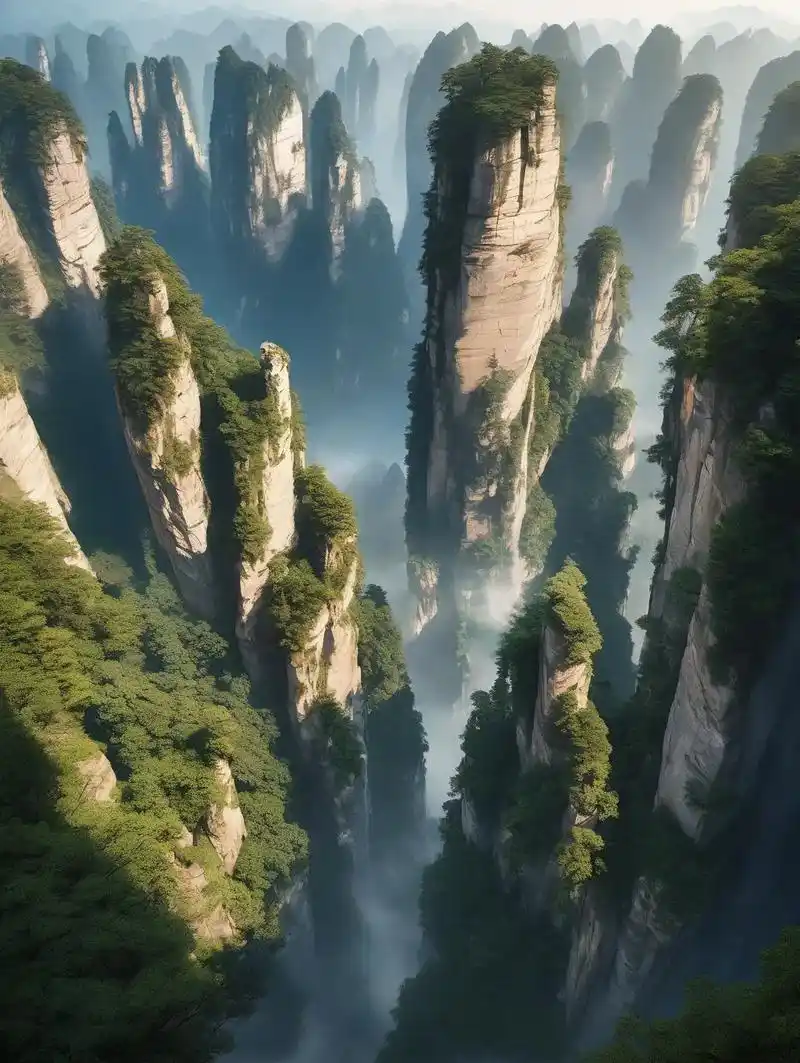 奇山怪石 空中林立,犹如仙境一般