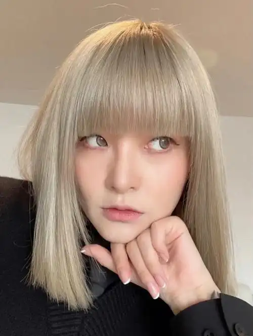 超级混血感发色60亚麻白金色