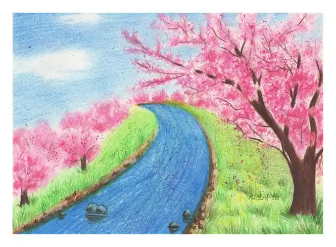 12幅唯美彩铅风景:有星空,有花海,有极光.