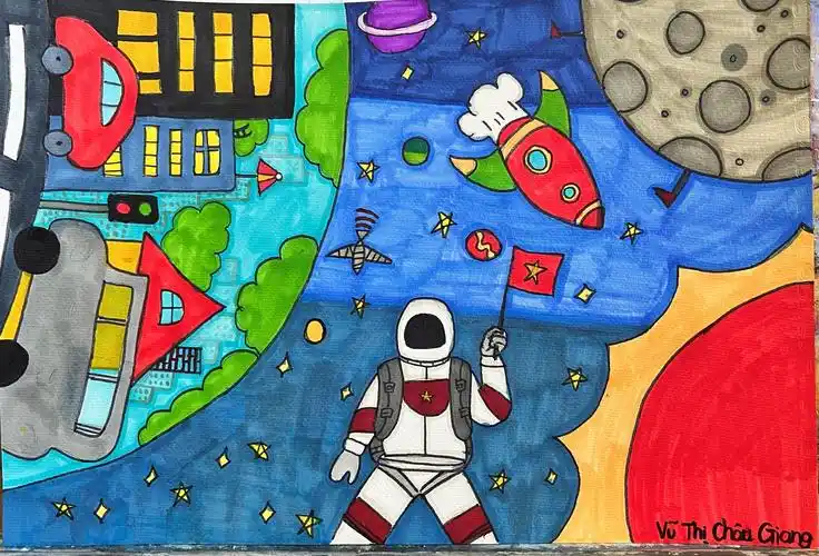 《我的梦想》 绘画者:越南 武氏珠江 10岁