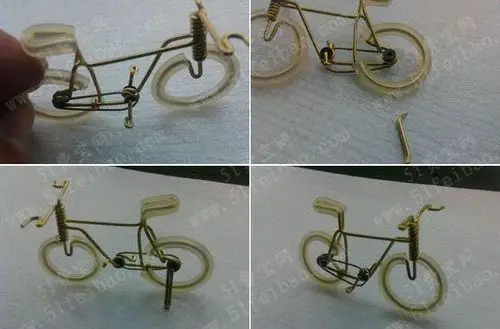 教你如何利用铜丝做逼真的迷你自行车