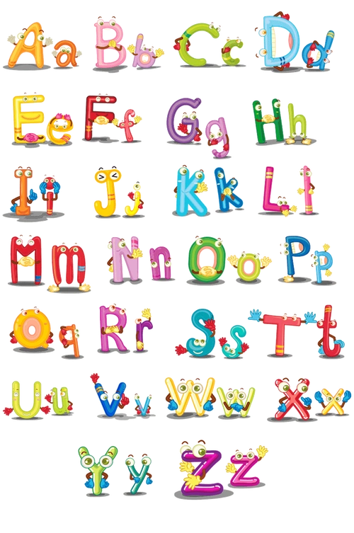 有趣的卡通可爱字母字体设计