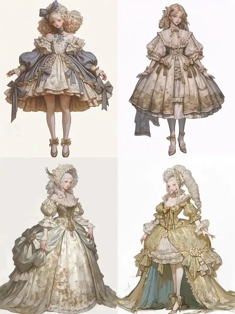 温柔花园奶油蛋糕洛丽.一组柔和复古的宫廷