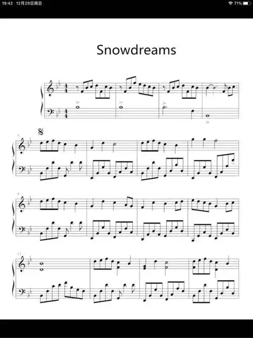 雪之梦钢琴谱