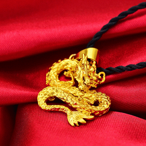一折金饰品男 生肖_黄金生肖龙形镀黄金吊坠男士避邪吉祥婚礼首饰品久