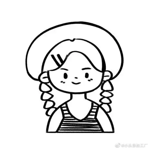 文化绘画黑白配 动漫 唯美 壁纸 插画 头像 可爱 唯美 二简笔画 手绘