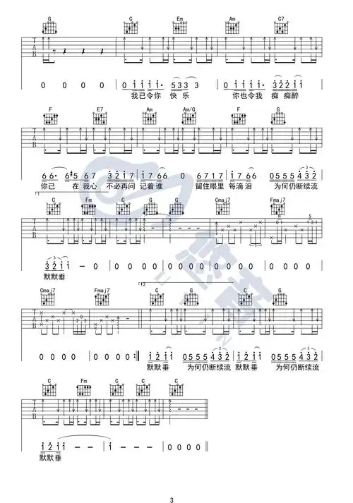 《风继续吹》吉他谱-张国荣-c调弹唱六线谱-高清图片谱插图2