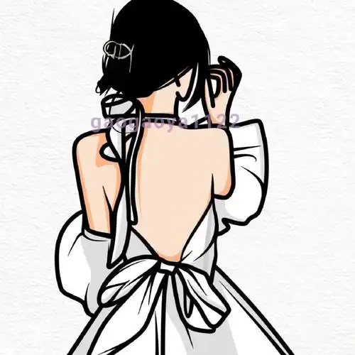头像超话#手绘#  高级感满满的极简背影女头