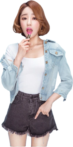 png素材 免抠图 日韩女模特素材 透明背景美女