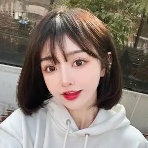 网红假发短发女圆脸日常bobo头锁骨发自然蓬松初恋短直发全头套式