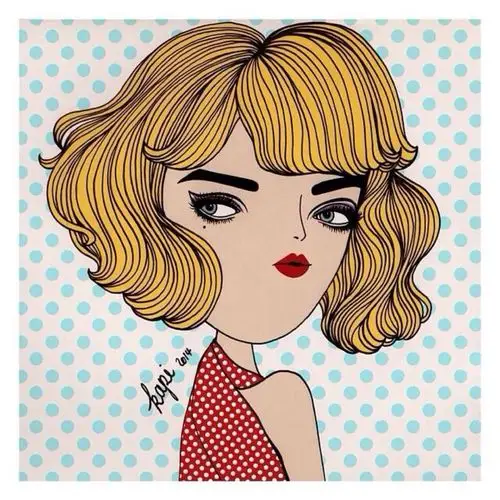 泰国插画师kapi笔下的卡通女孩,又萌又酷又带点复古味道,很适合做头像