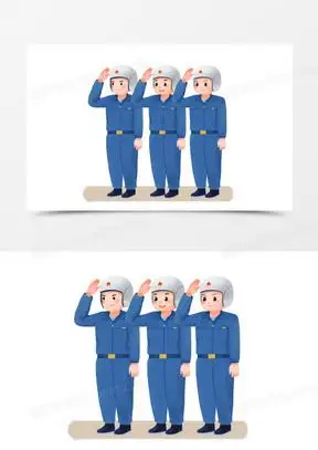 q版手绘空军飞行员敬礼素材