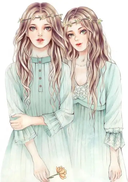 少女 双生 插画师:夜阑小米