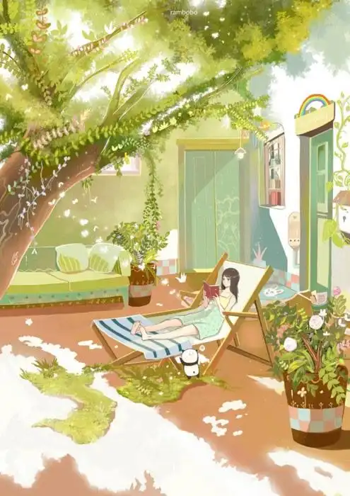 温柔唯美的治愈系插画