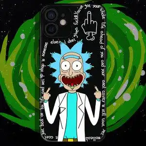恶搞中指iphonexsmax手机壳6适用苹果13xr瑞克和莫蒂11pro7plus12