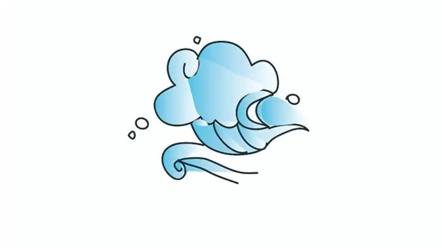 卡通沙滩海浪简笔画