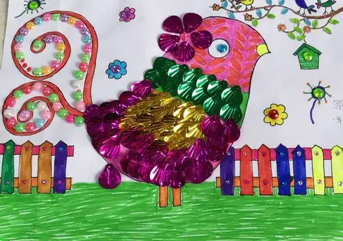 一年二班数字100粘贴画