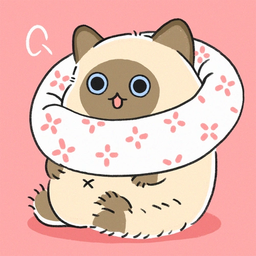 卡通可爱手绘暹罗猫咪一男一女头像图片_情侣动漫头像_头像屋