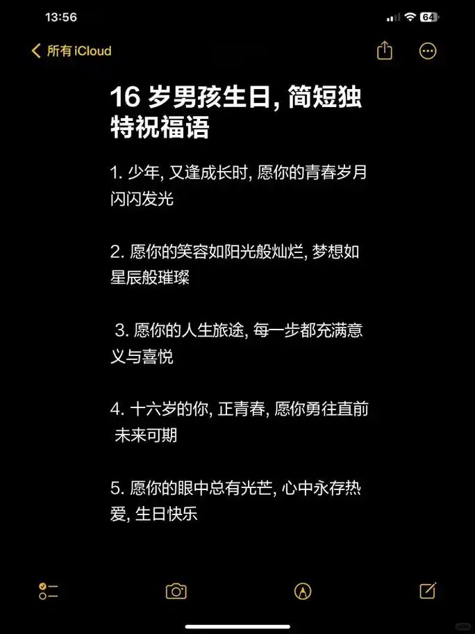 16岁男孩生日,简短独特祝福语