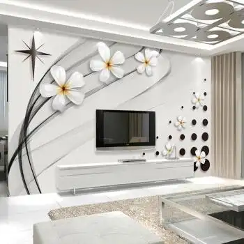 现代简约3d客厅电视背景墙壁纸卧室5d立体凹凸壁画墙布无纺布墙纸 (整