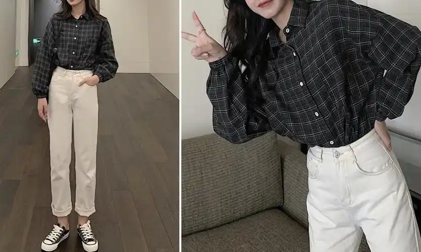 格子衬衫怎么搭配好看这么穿超时髦