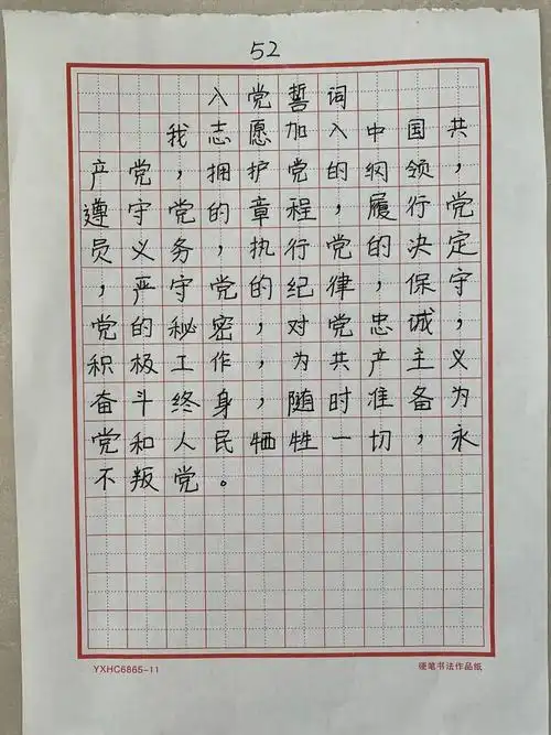 这里的党员手抄入党誓词书写初心使命