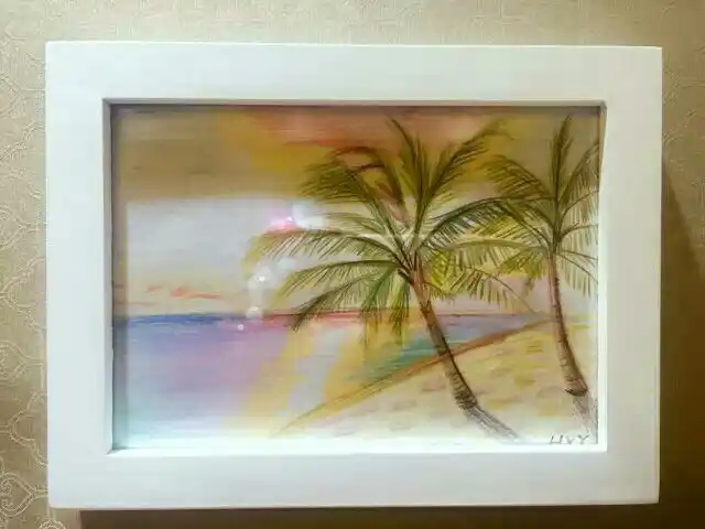 彩铅画的椰子树